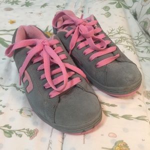 etnies skater shoes grey and pink us size 8 womens